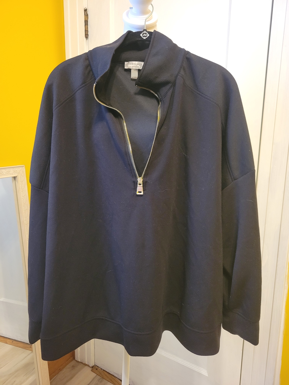 Cable & Gauge Half-Zip Pullover Sweater PTP 30"